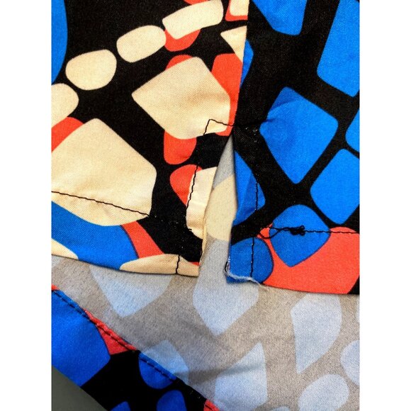 Uzzi Mens Large Button-Up Hawaiian Shirt With Abstract Turtle Shell Print In Red - Picture 4 of 6